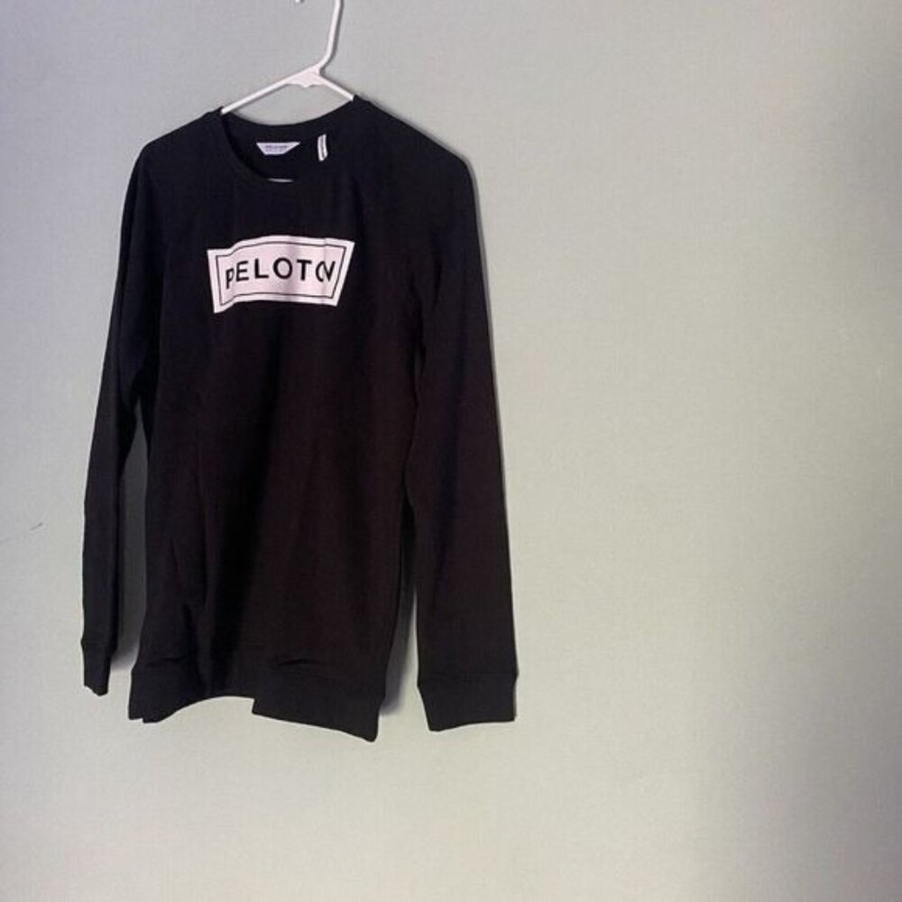 Mens Peloton Heritage Fleece Lined Pullover‎ Black Sweatshirt  Large Front Logo